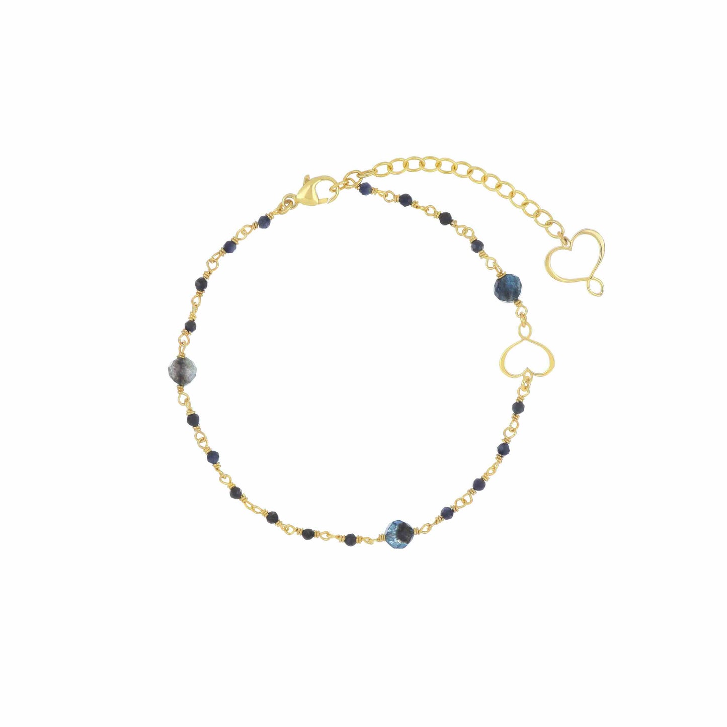 Maman et Sophie Argento – Armband Rosari, Saphir & Aquamarin