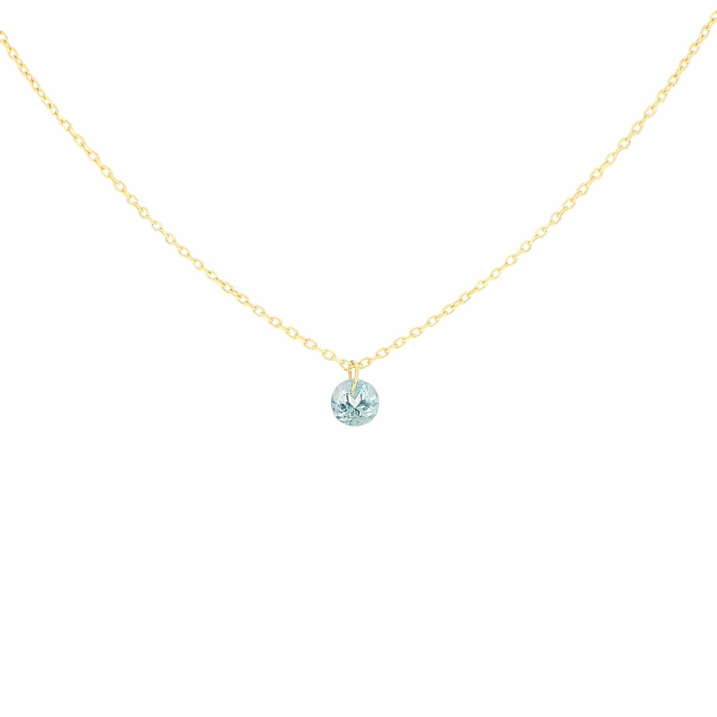 Maman et Sophie Gold 18K – Halskette Pietre Nude, Gelbgold, Blauer Topas