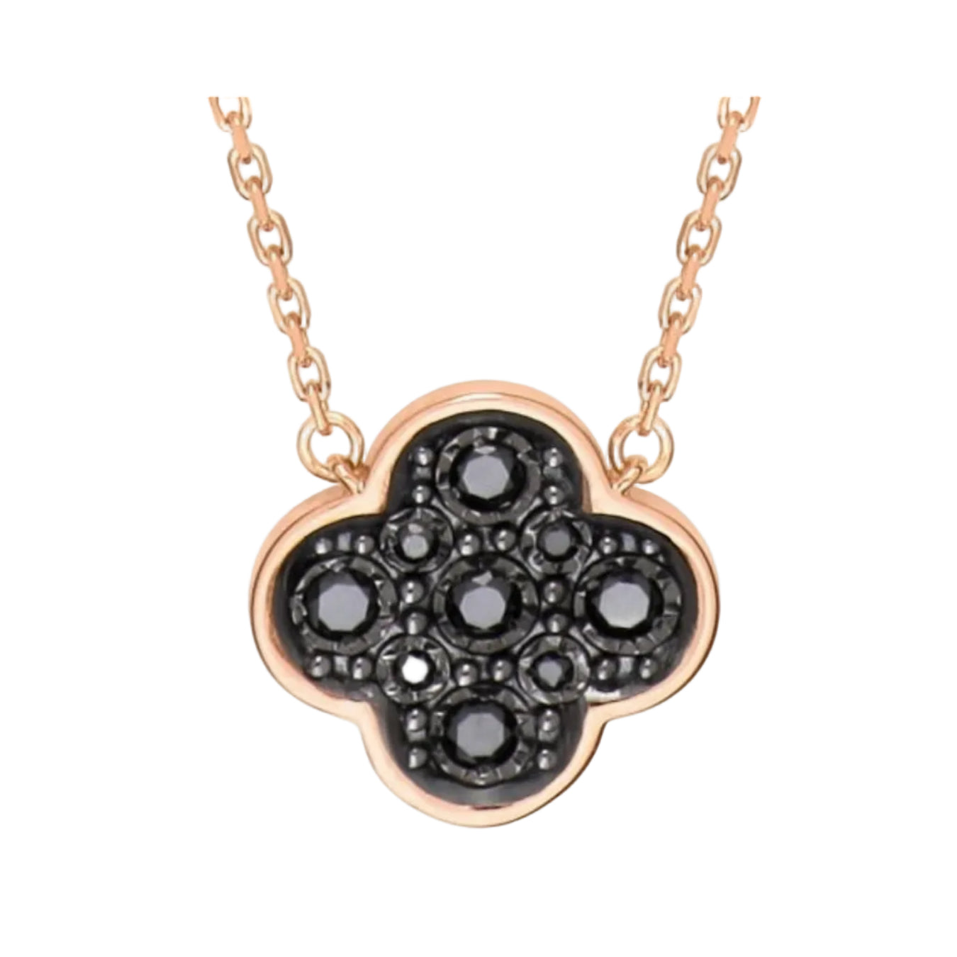 Morganne Bello – Halskette Jardin Précieux, Schwarze Diamanten, Roségold