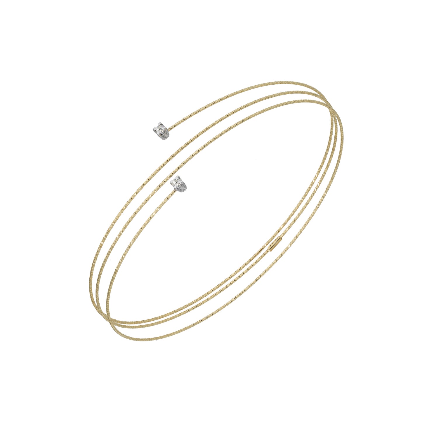 Magic Wire SILENZIO Armband 3 Linien mit Diamanten aus 18K Gold