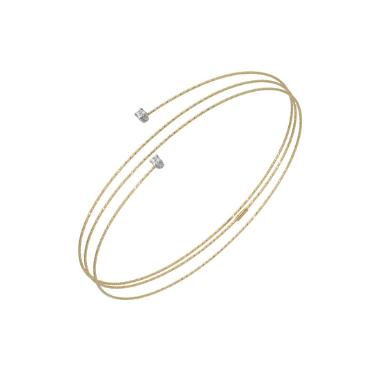 Magic Wire SILENZIO Armband 3 Linien mit Diamanten aus 18K Gold