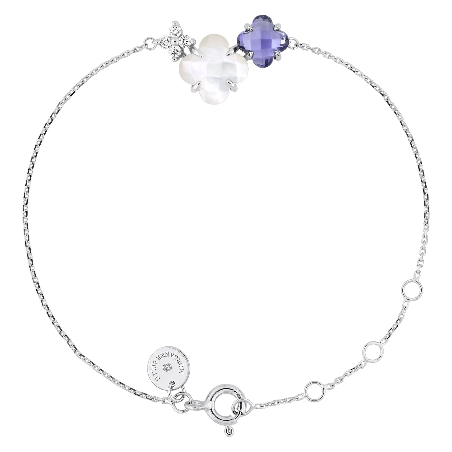 Morganne Bello – Armband Bouquet, Perlmutt & Lolith, Diamanten, 18K Weißgold