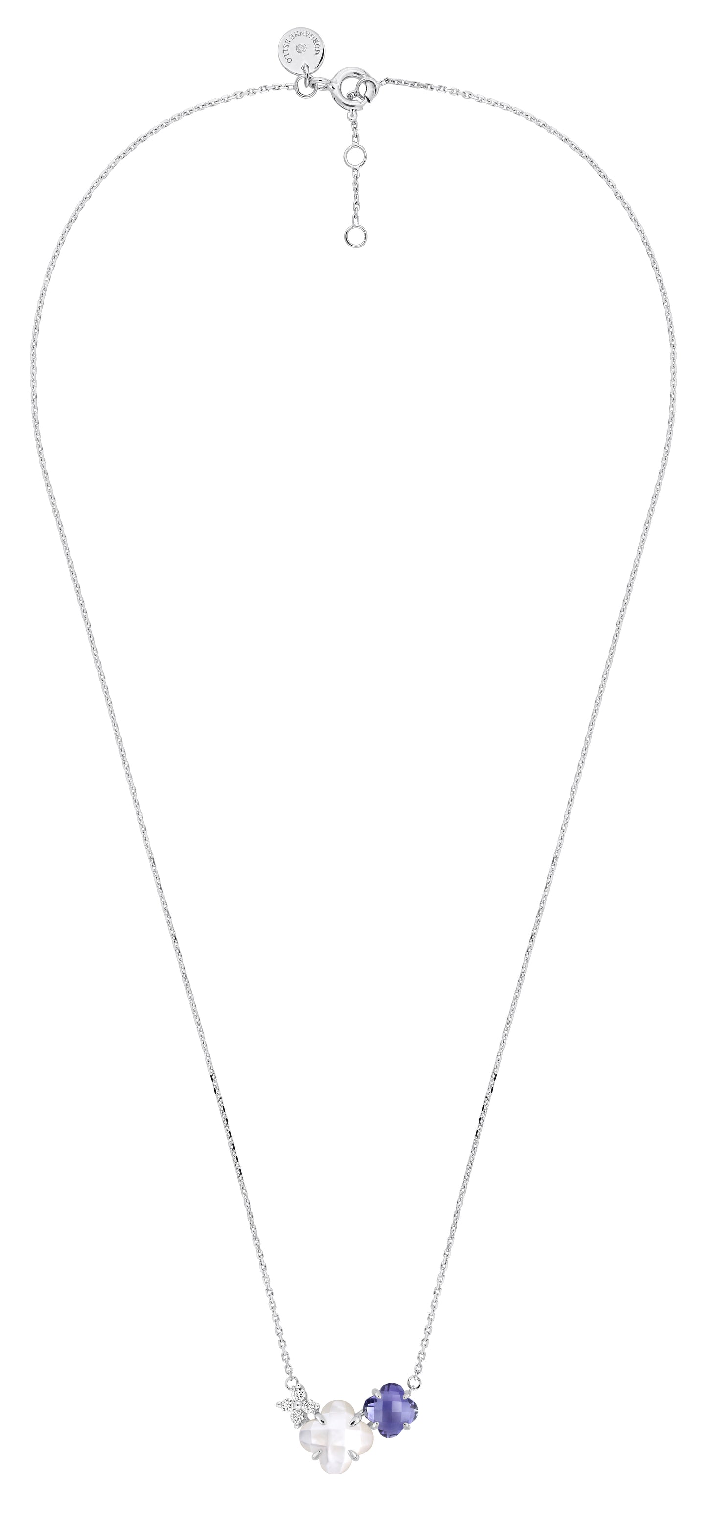 Morganne Bello – Halskette Bouquet, Perlmutt & Lolith, Diamanten, 18K Weißgold