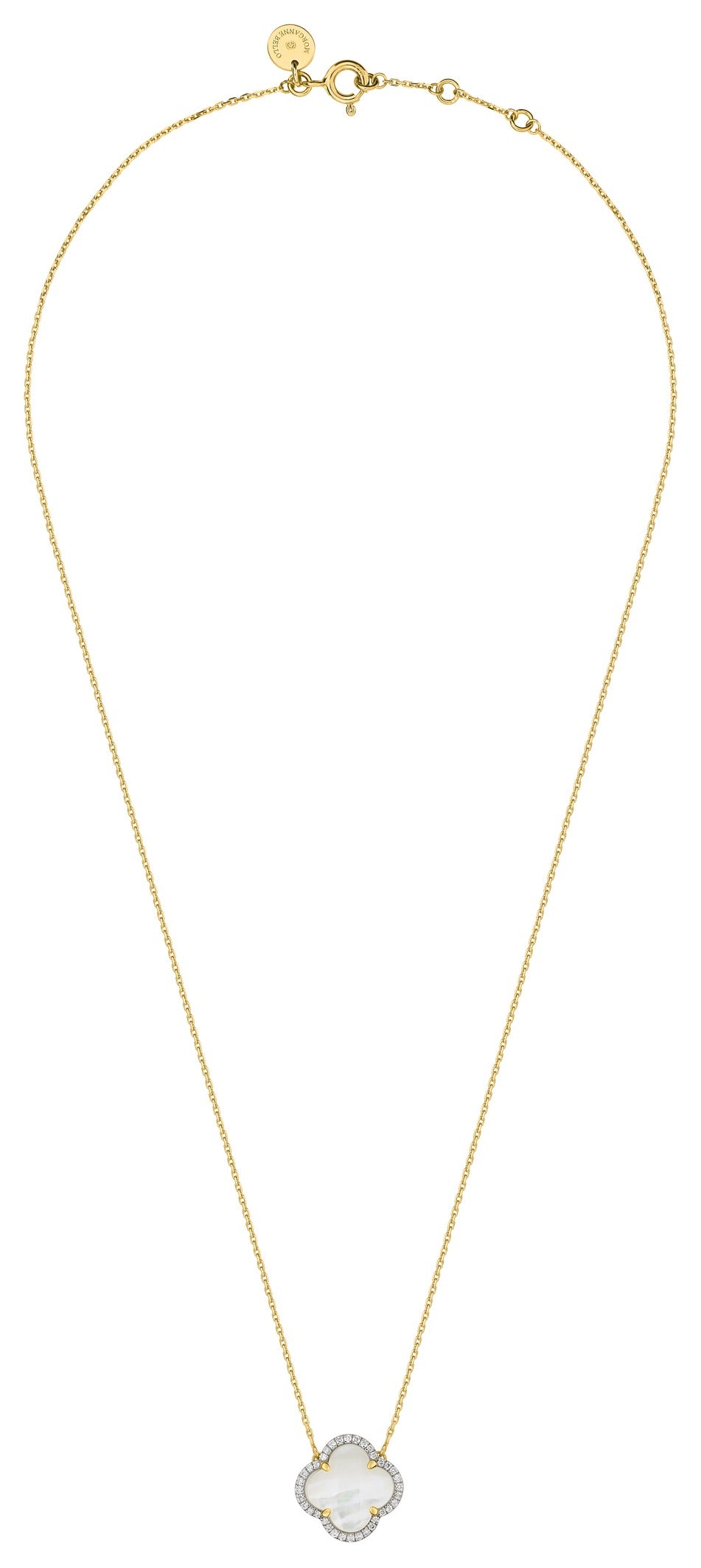 Morganne Bello – Victoria Diamants Halskette, Perlmutt & Diamanten, Gelbgold