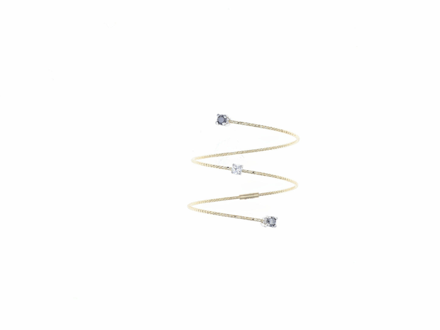 Magic Wire TRISTAR Spiral Ring mit Diamanten aus 18K Gold