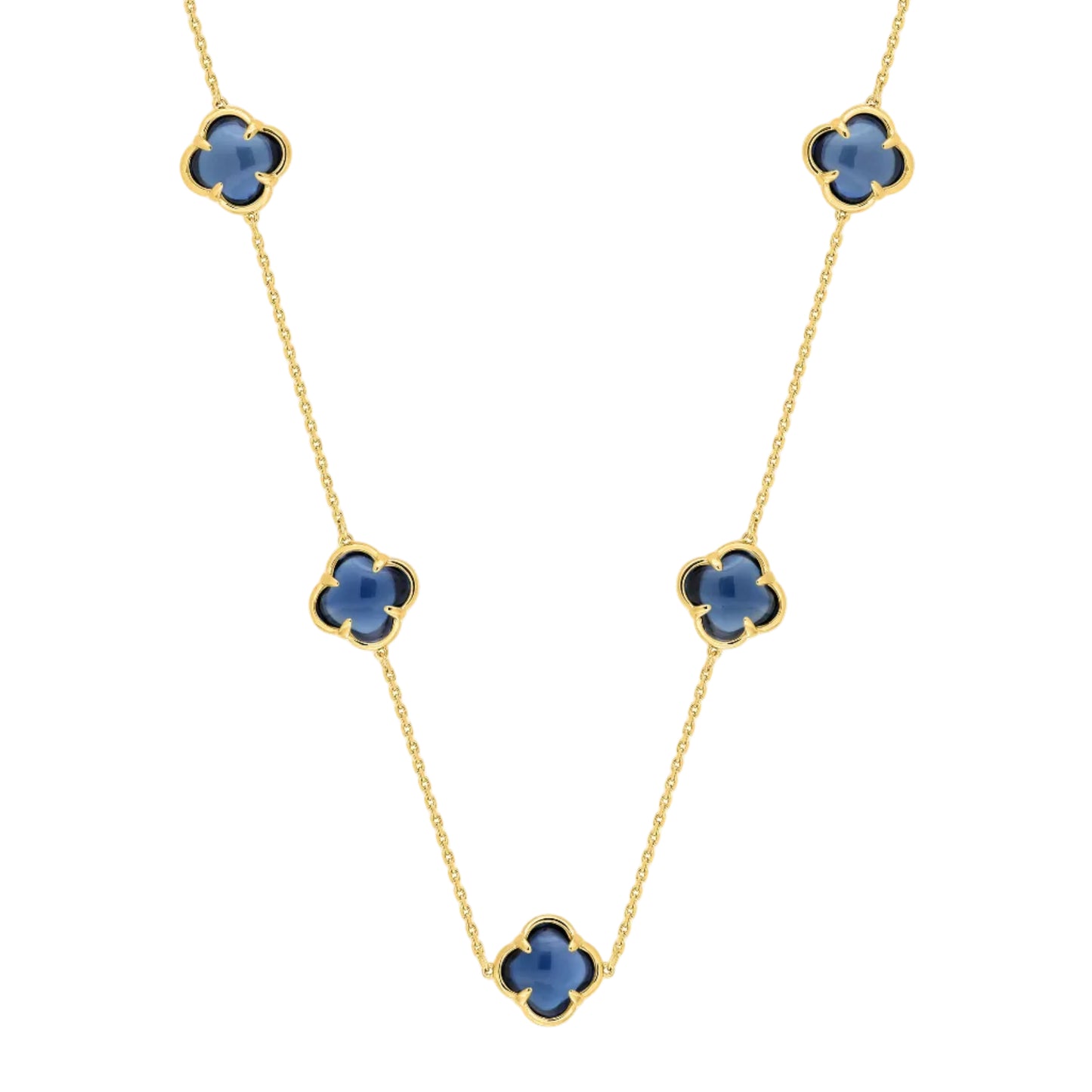 Morganne Bello – Halskette Songe, Blue London Topas, Gelbgold