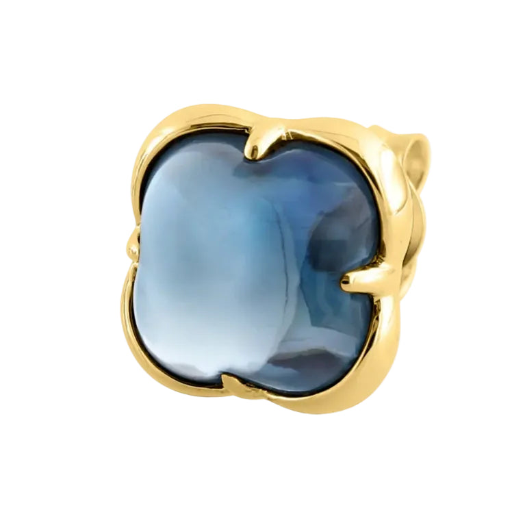 Morganne Bello – Ohrringe Songe, Blue London Topaz, 18K Gelbgold