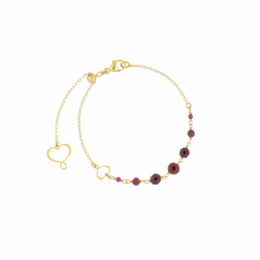 Maman et Sophie Argento – Armband Onda, Rubin & Granat