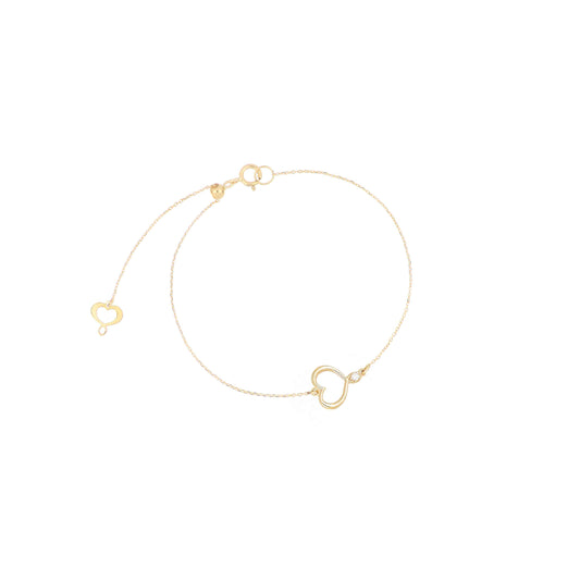 Maman et Sophie Diamond Heart Armband aus 18K Gold
