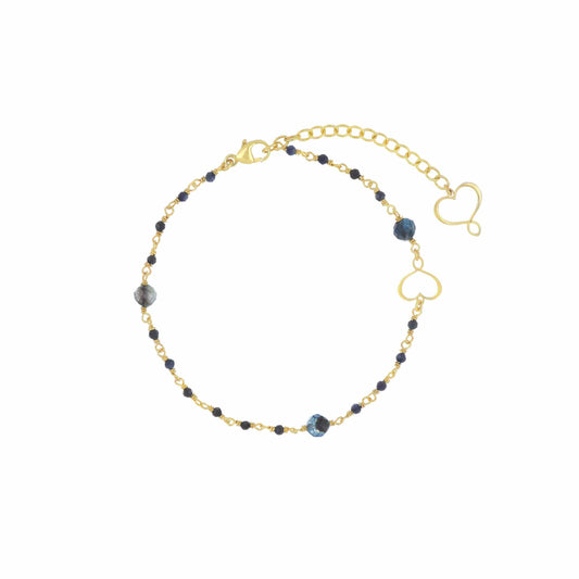 Maman et Sophie Argento – Armband Rosari, Saphir & Aquamarin