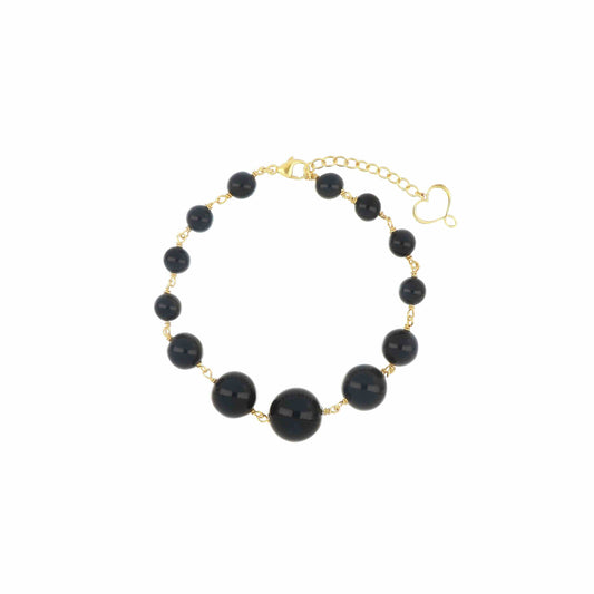 Maman et Sophie Argento – Armband Onda, Schwarzer Achat