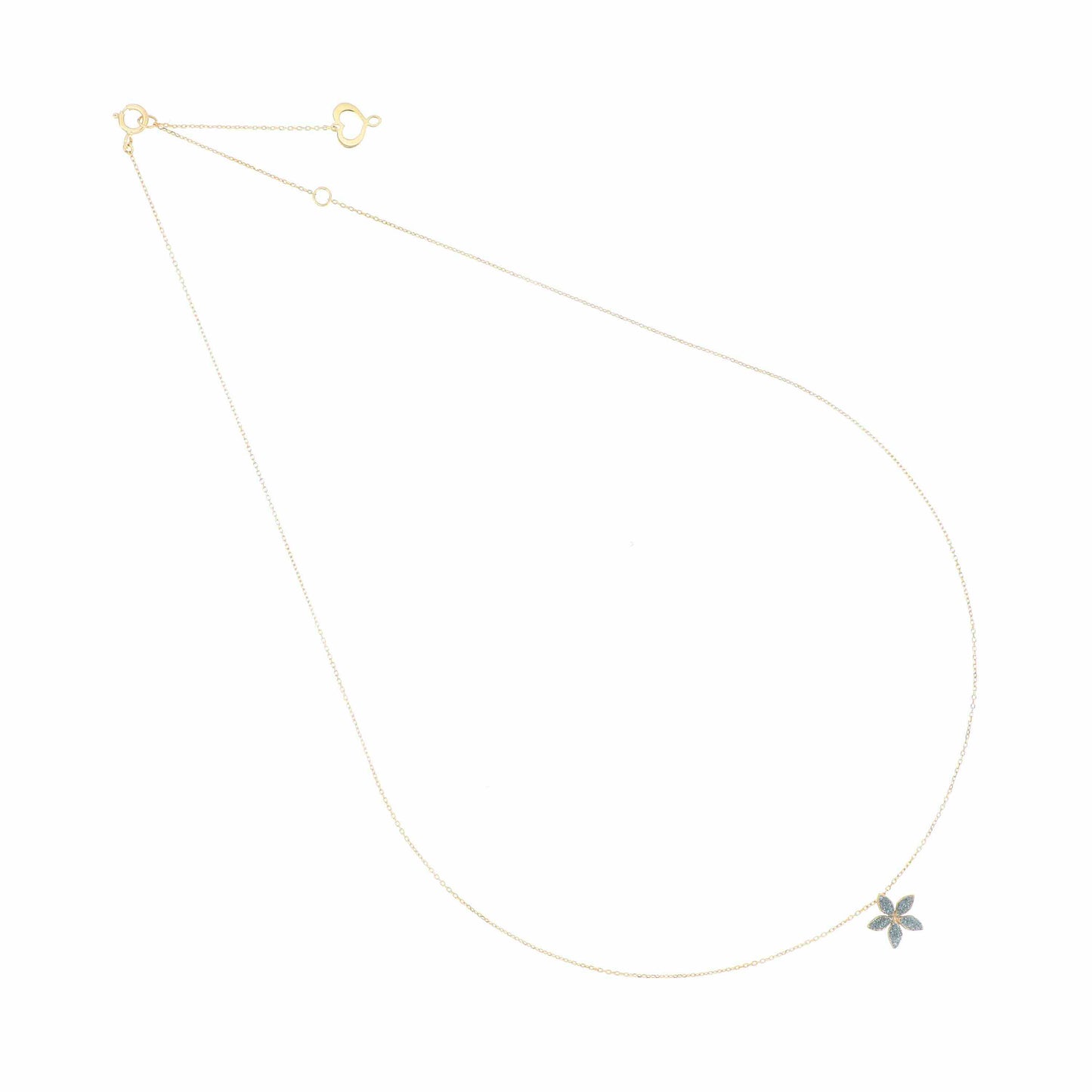 Maman et Sophie Gold 18K – Halskette Fiore, Gelbgold, Blume, Diamantstaub