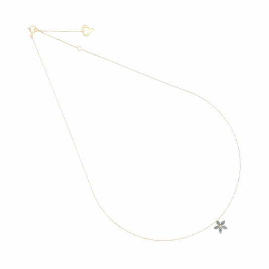 Maman et Sophie Gold 18K – Halskette Fiore, Gelbgold, Blume, Diamantstaub