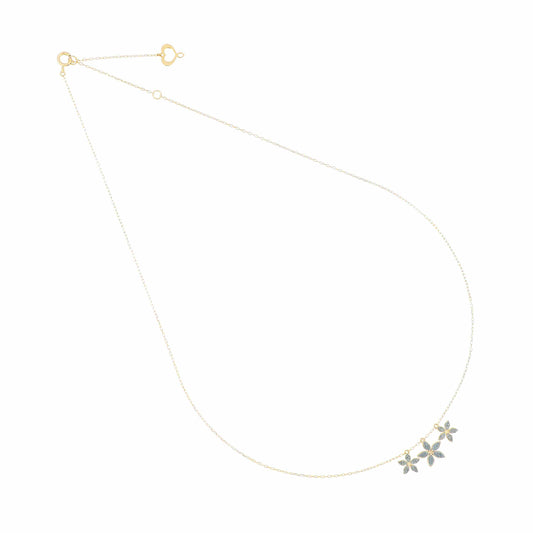Maman et Sophie Gold 18K – Halskette Fiore, Gelbgold, 3 Blumen, Diamantstaub