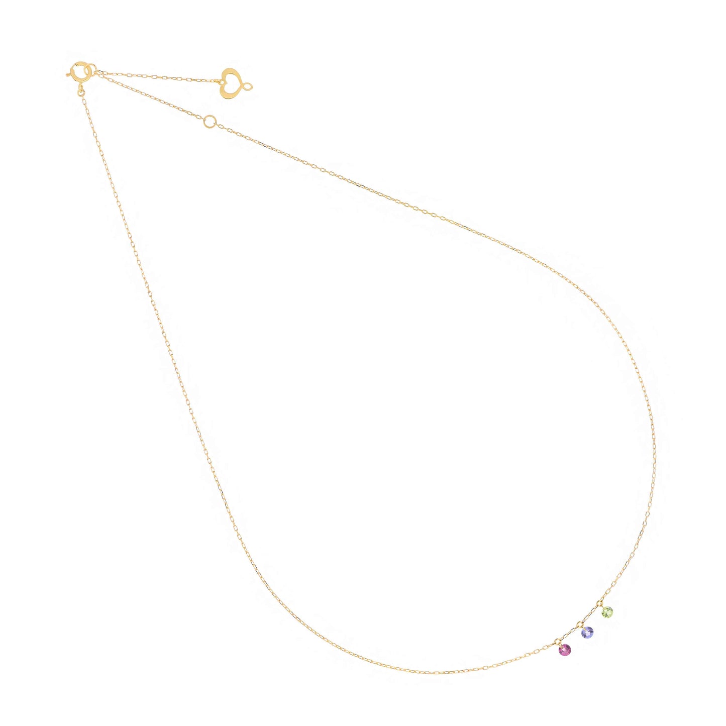 Maman et Sophie Rhodolith, Tanzanit & Peridot Halskette aus 18K Gold