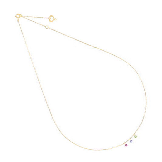Maman et Sophie Rhodolith, Tanzanit & Peridot Halskette aus 18K Gold