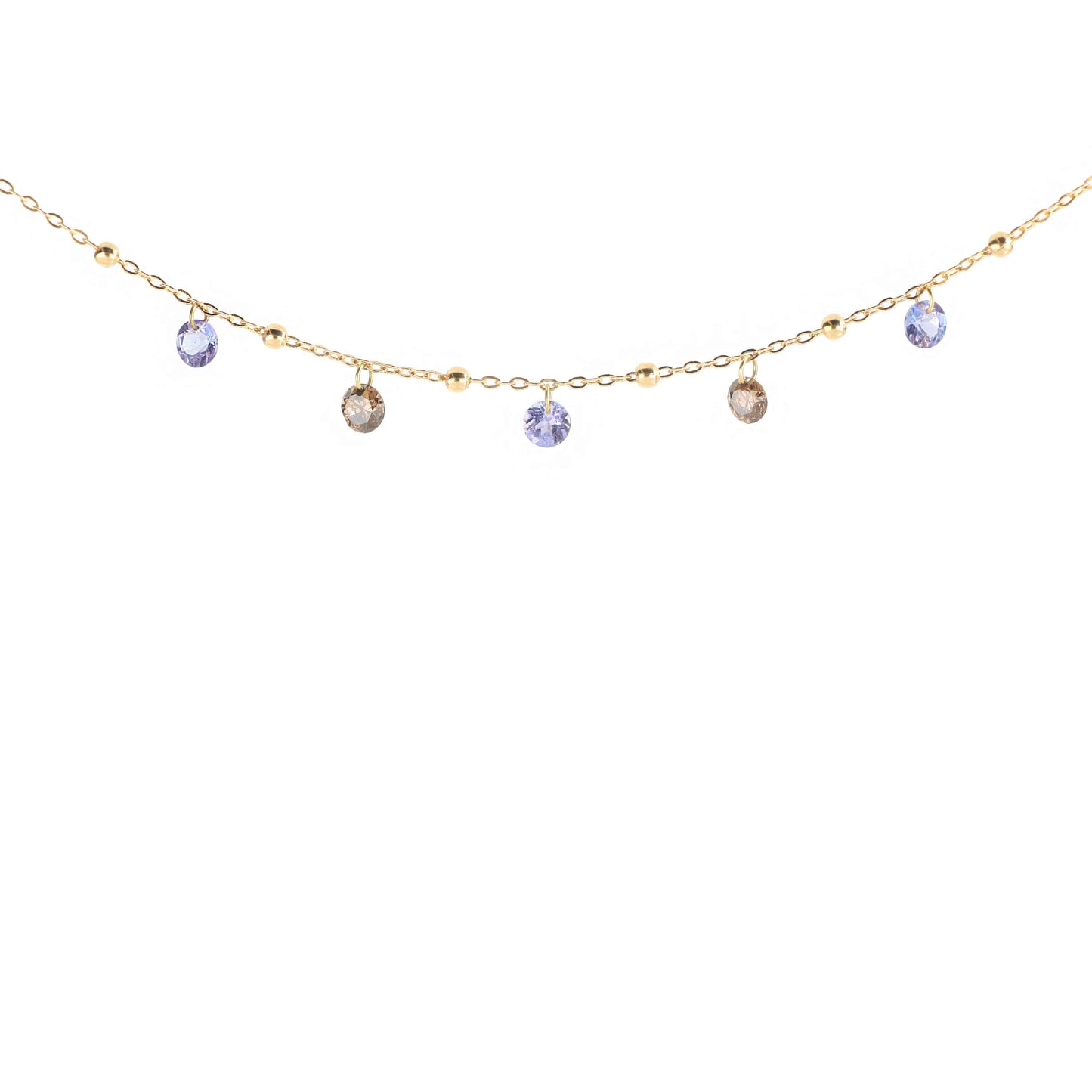 Maman et Sophie Tanzanit & Brown Diamond Halskette aus 18K Gold