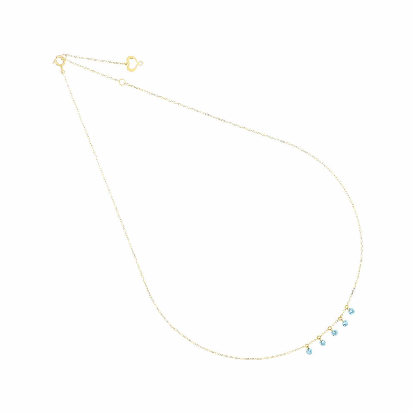 Maman et Sophie Gold 18K – Halskette Pietre Nude, Gelbgold, 5 Blautopase