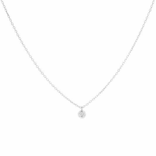 Maman et Sophie Gold 18K – Halskette Diamante Nudo, Weißgold, Diamant (0,07, 0,13, 0,18 ct)