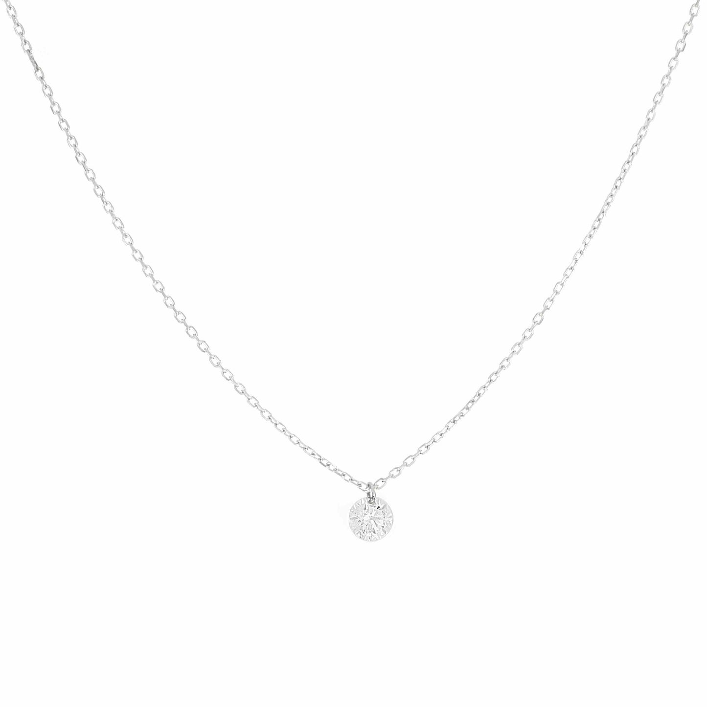 Maman et Sophie Gold 18K – Halskette Diamante Nudo, Weißgold, Diamant (0,07, 0,13, 0,18 ct)