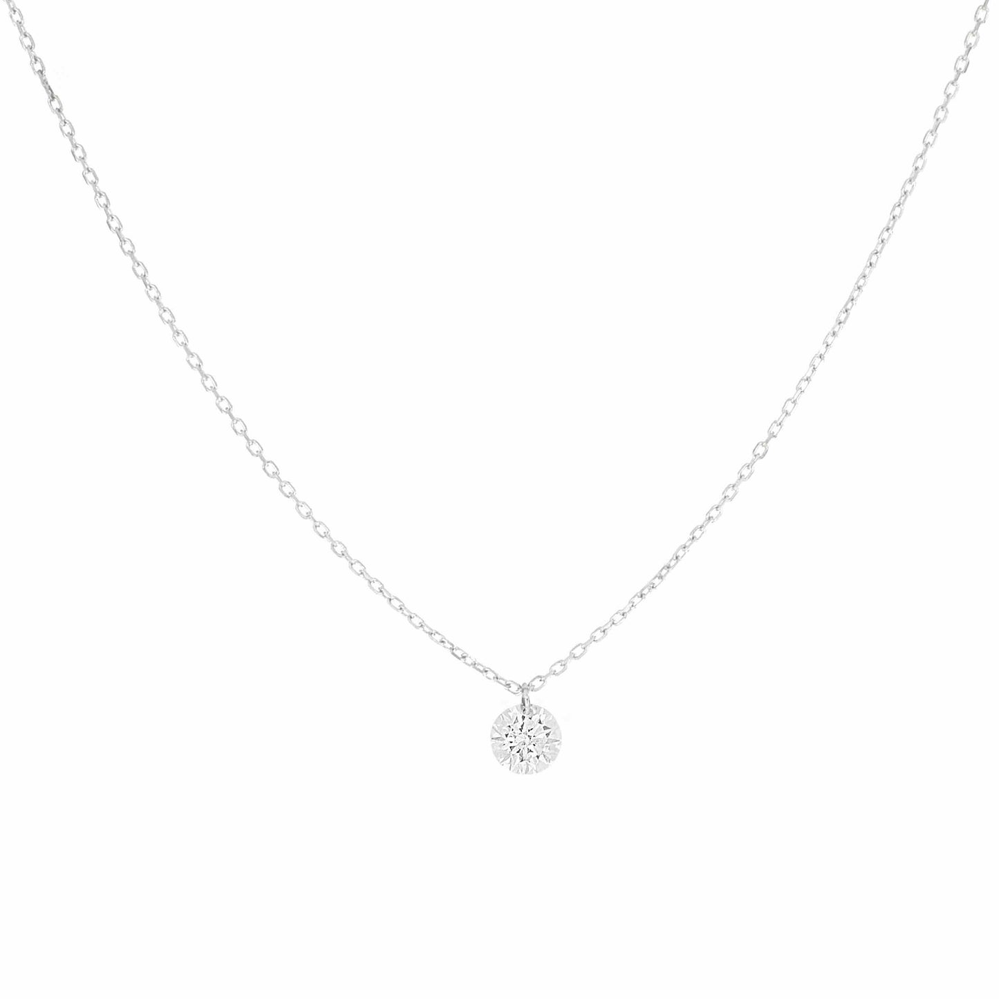 Maman et Sophie Gold 18K – Halskette Diamante Nudo, Weißgold, Diamant (0,07, 0,13, 0,18 ct)