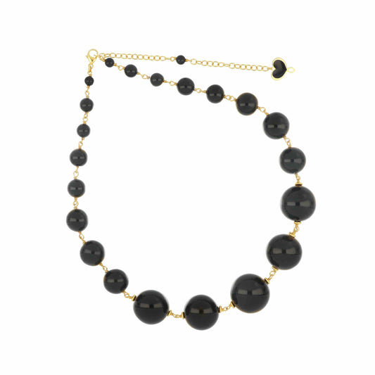 Maman et Sophie Argento – Halskette Onda, Schwarzer Achat