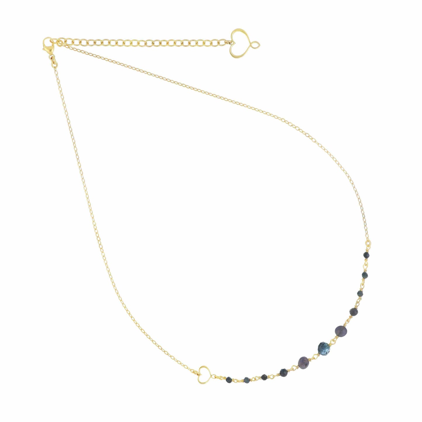Maman et Sophie Argento – Halskette Onda, Saphir, Lolith & Aquamarin