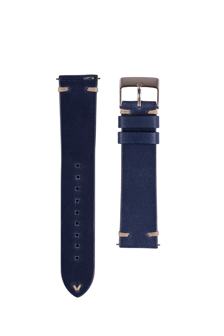 Uhrenarmband aus hellbraunem (Tan) Pferdeleder, handgefertigt in Italien