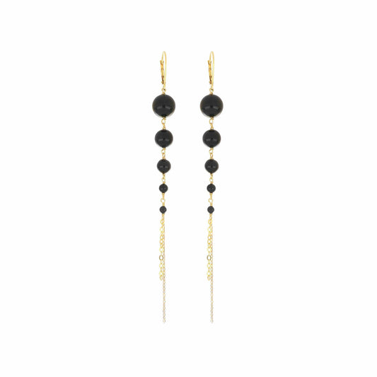 Maman et Sophie Argento – Ohrringe Onda, Schwarzer Achat