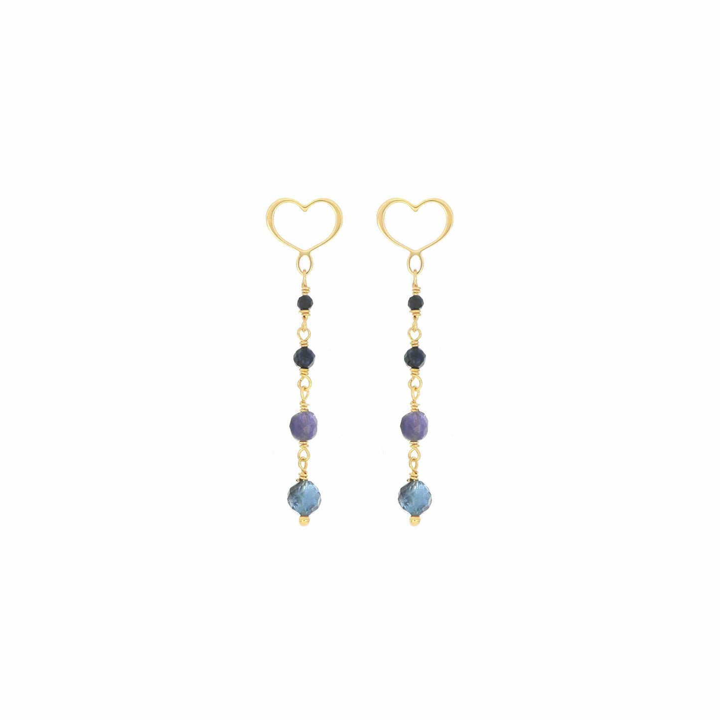 Maman et Sophie Argento – Ohrringe Onda, Saphir, Lolith & Aquamarin