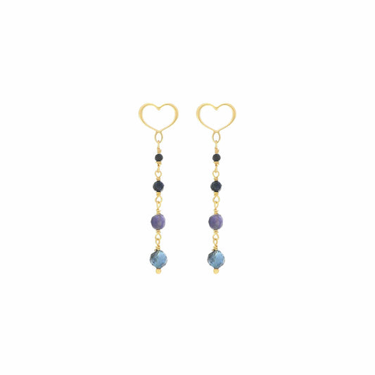Maman et Sophie Argento – Ohrringe Onda, Saphir, Lolith & Aquamarin