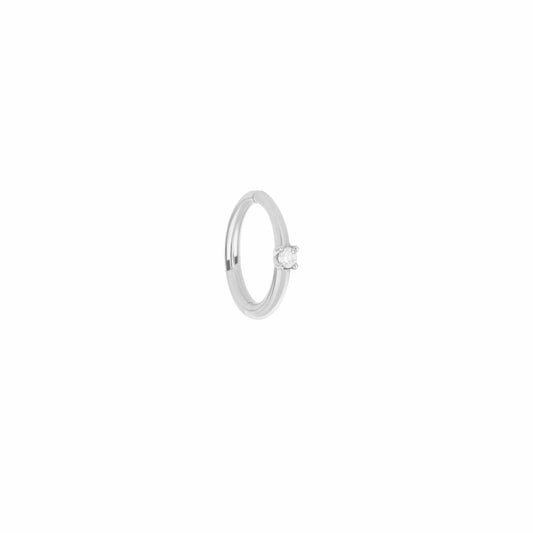 Maman et Sophie Gold 18K – Ohrring Diamante Nudo, Weißgold, Diamant 0,02 ct