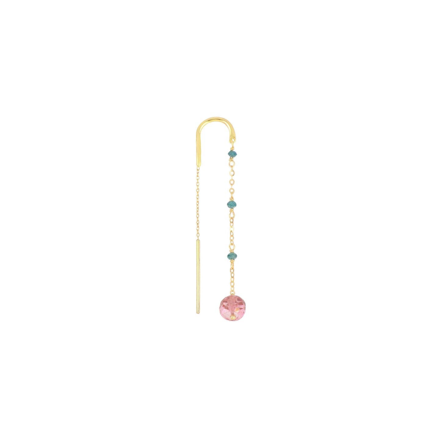 Maman et Sophie Pink Topas & Green Diamond Ohrringe aus 18K Gold