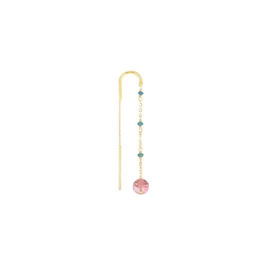 Maman et Sophie Pink Topas & Green Diamond Ohrringe aus 18K Gold