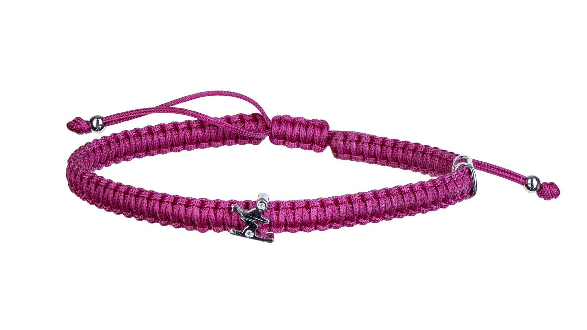 Concordia Indole Ski bracelet, gold charm on rose cord