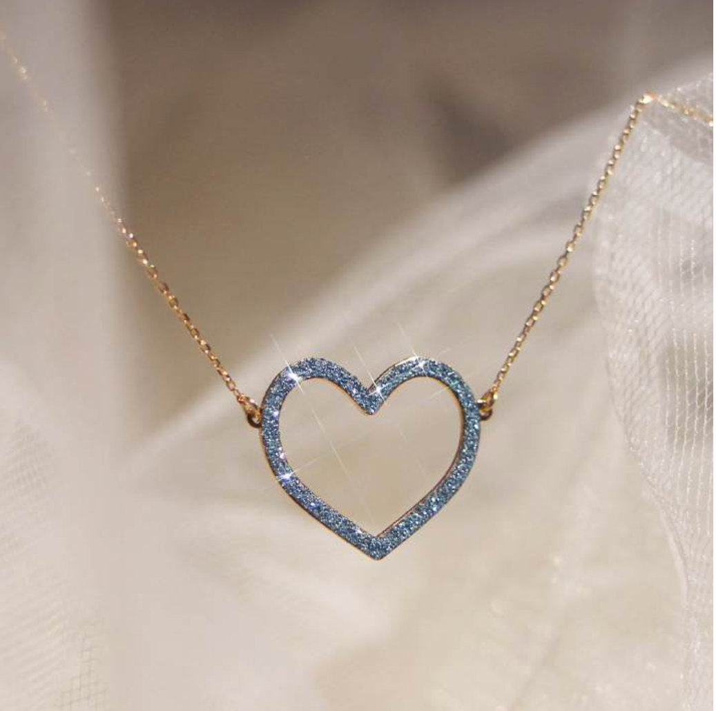 Maman et Sophie Gold 18K – Halskette Polvere, Gelbgold, Herz, Diamantstaub