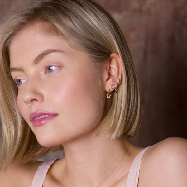 Ohrringe – Modell Heart 18KT (Paar, Gelbgold)